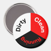 Aimant Lave-vaisselle Laveuse propre Plats à coulisse Cui (Recto/Verso)