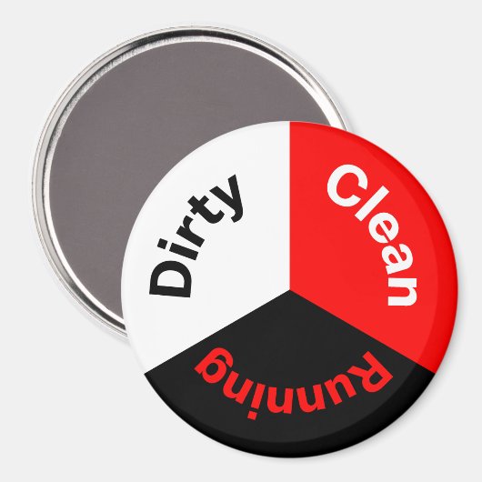 Aimant Lave-vaisselle Laveuse propre Plats à coulisse Cui (Recto/Verso)