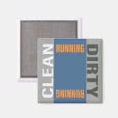 Aimant Lave-vaisselle Laveuse propre Plats de course (Recto/Verso)