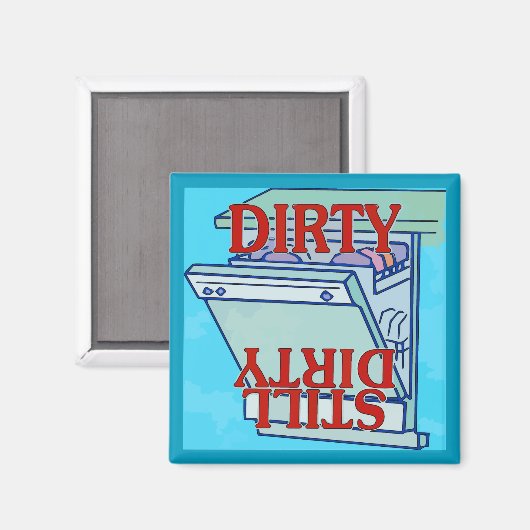 Aimant Lave-vaisselle magnétique, DIRTY (Recto/Verso)