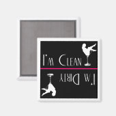 Aimant Lave-vaisselle magnétique—Fille sale (Recto/Verso)