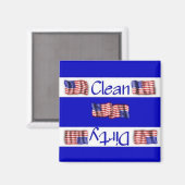 Aimant Lave-vaisselle magnétique propre ou sale (Recto/Verso)