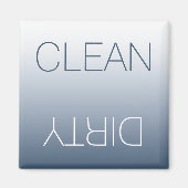 Aimant Lave-vaisselle moderne bleu gris propre ou sale (Devant)