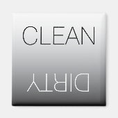 Aimant Lave-vaisselle moderne noir et blanc propre (Devant)