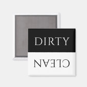 Aimant Lave-vaisselle moderne noir et blanc sale/propre (Recto/Verso)