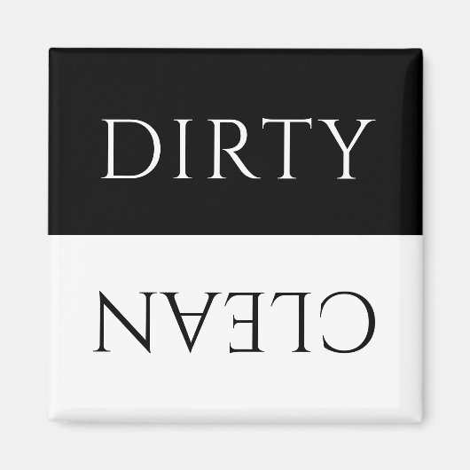 Aimant Lave-vaisselle moderne noir et blanc sale/propre (Devant)