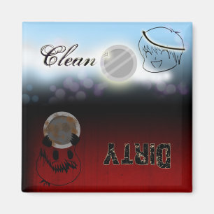 Aimant Lave-vaisselle - nettoyez/sale