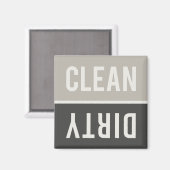 Aimant Lave-vaisselle noir et gris sec propre (Recto/Verso)