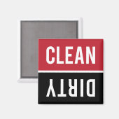 Aimant Lave-vaisselle noir et rouge propre (Recto/Verso)