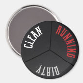 Aimant Lave-vaisselle noir inoxydable Lave-vaisselle prop (Recto/Verso)