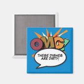 Aimant Lave-vaisselle OMG Dirty Plats Amusants Retro Comé (Recto/Verso)