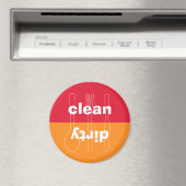 Aimant Lave-vaisselle orange rouge sale et propre (In Situ (Lave-vaisselle))
