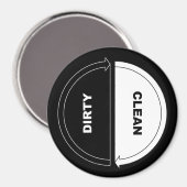 Aimant Lave-vaisselle propre et sale (en noir) (Recto/Verso)