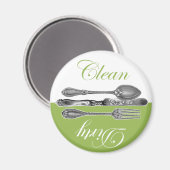 Aimant Lave-vaisselle propre et sale magnétique - Vert (Recto/Verso)