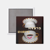 Aimant Lave-vaisselle propre et sale Plats fins (Recto/Verso)