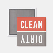 Aimant Lave-vaisselle propre et sale rouge orange et gris (Recto/Verso)