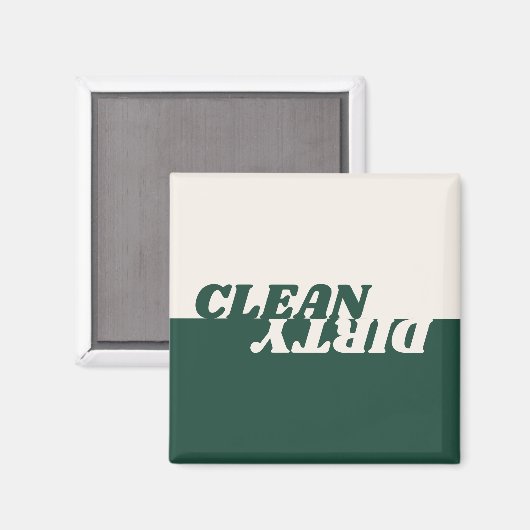 Aimant Lave-vaisselle propre et verte moderne (Recto/Verso)