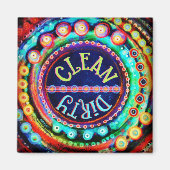 Aimant Lave-vaisselle propre lave-vaisselle amusant color (Devant)