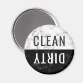 Aimant Lave-vaisselle propre Lave-vaisselle blanc Marbre  (Recto/Verso)