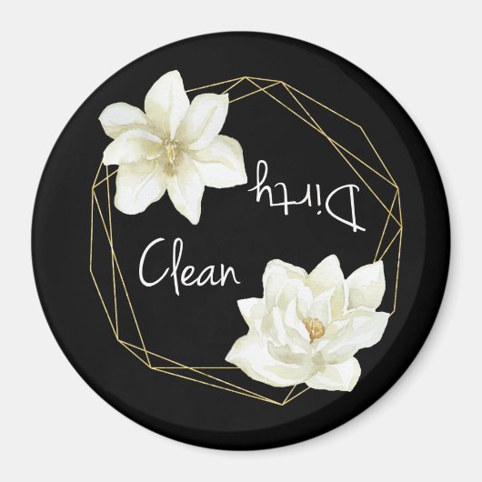 Aimant Lave-vaisselle propre Magnolia Fleur propre (Devant)
