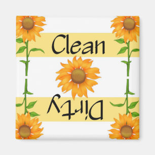 Aimant Lave-vaisselle propre ou sale des tournesols 2