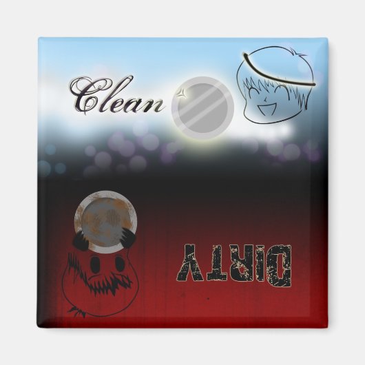 Aimant Lave-vaisselle - propre/sale (Devant)