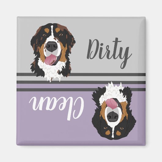 Aimant Lave-vaisselle propre sale Bernese Mountain Dog (Devant)