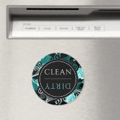 Aimant Lave-vaisselle propre/sale | Blanc noir et Turquoi (In Situ (Lave-vaisselle))