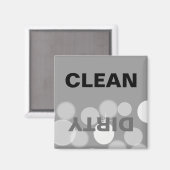 Aimant Lave-vaisselle propre/sale blanche et gris (Recto/Verso)