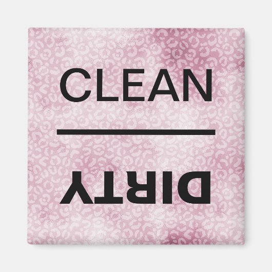 Aimant Lave-vaisselle propre/sale Empreinte de léopard ro (Devant)