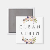 Aimant Lave-vaisselle propre sale floral (Recto/Verso)