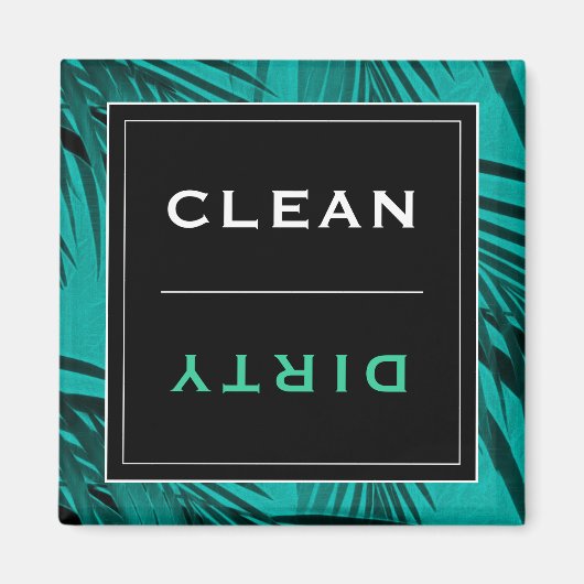 Aimant Lave-vaisselle propre/sale | Palme tropicale turqu (Devant)