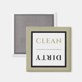 Aimant Lave-vaisselle propre/sale | Sage noir et blanc (Recto/Verso)