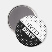 Aimant Lave-vaisselle rétro minimaliste noir et blanc (Recto/Verso)