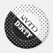 Aimant Lave-vaisselle rétro minimaliste noir et blanc (Devant)