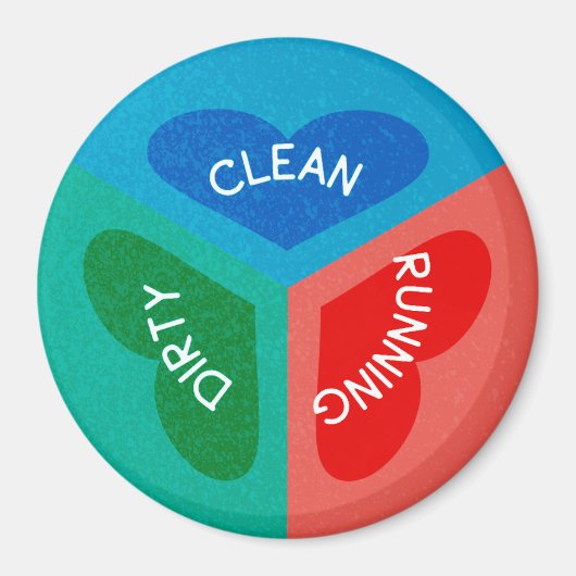 Aimant Lave-vaisselle réversible Coeur Lave-vaisselle pro (Devant)