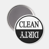 Aimant Lave-vaisselle rond propre et noir (Recto/Verso)