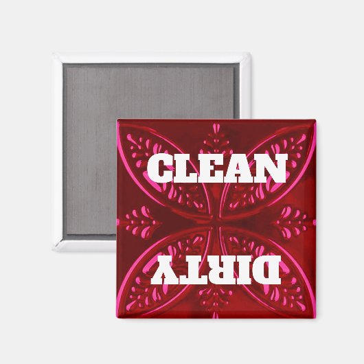 Aimant Lave-vaisselle rouge décoratif (Recto/Verso)