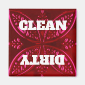 Aimant Lave-vaisselle rouge décoratif (Devant)