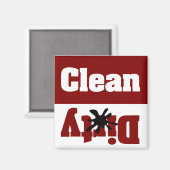 Aimant lave-vaisselle rouge propre (Recto/Verso)