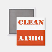 Aimant Lave-vaisselle rouge sale (Recto/Verso)