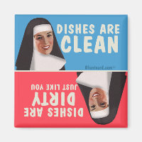 Lave-vaisselle sale propre drôle nonne