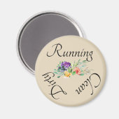 Aimant Lave-vaisselle sale propre joli Floral (Recto/Verso)