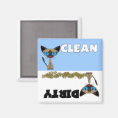 Aimant Lave-vaisselle Siamese Propre / Lave-vaisselle Sal (Recto/Verso)