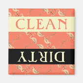 Aimant Lave-vaisselle style Flamant rose sec propre (Devant)