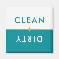 Lave-Vaisselle Turquoise Et Blanc Propre