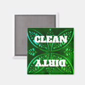 Aimant Lave-vaisselle vert décoratif (Recto/Verso)