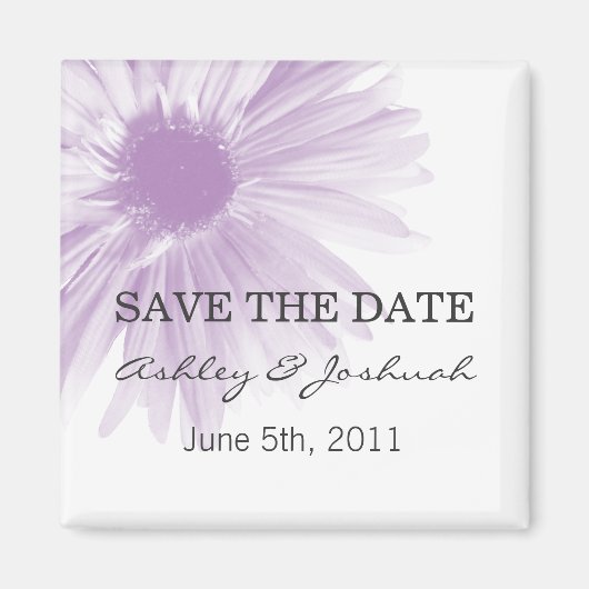 Aimant Lavend Flower Design Mariage Enregistrer La Date M (Devant)