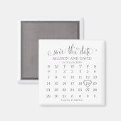 Aimant Lavender 5 lignes Calendrier Enregistrer la date M (Recto/Verso)