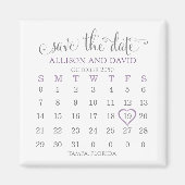 Aimant Lavender 5 lignes Calendrier Enregistrer la date M (Devant)